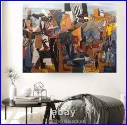 MICHEL BLAZQUEZ. ORIGINAL PAINTING ON CANVAS 56x46 inches. Cuban art MICHEL BLAZQUEZ. ORIGINAL PAINTING ON CANVAS 56x46 inches. Cuban art