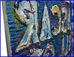 MODERN? ORIGINAL OIL? PAINTING VINTAGE OUTSIDER MODERN? ART URBAN GRAfFITI UNIQUE? A