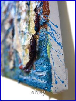 MODERN? ORIGINAL OIL? PAINTING VINTAGE OUTSIDER MODERN? ART URBAN GRAfFITI UNIQUE? A