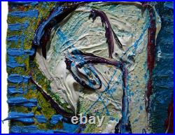 MODERN? ORIGINAL OIL? PAINTING VINTAGE OUTSIDER MODERN? ART URBAN GRAfFITI UNIQUE? A