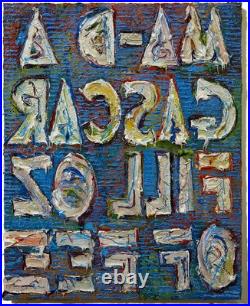 MODERN? ORIGINAL OIL? PAINTING VINTAGE OUTSIDER MODERN? ART URBAN GRAfFITI UNIQUE? A