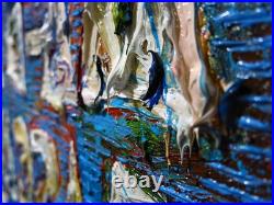 MODERN? ORIGINAL OIL? PAINTING VINTAGE OUTSIDER MODERN? ART URBAN GRAfFITI UNIQUE? A