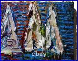 MODERN? ORIGINAL OIL? PAINTING VINTAGE OUTSIDER MODERN? ART URBAN GRAfFITI UNIQUE? A