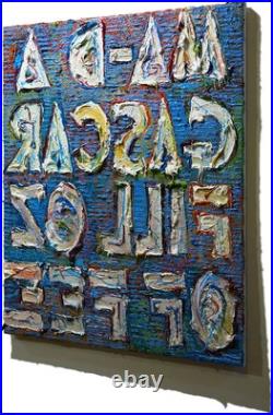 MODERN? ORIGINAL OIL? PAINTING VINTAGE OUTSIDER MODERN? ART URBAN GRAfFITI UNIQUE? A