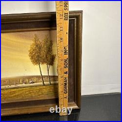 Ma Eno Signed Original Amer. Folk Art Painting Oil on Canvas Rural Scene 1981