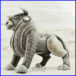 Magia Mexica A1846 Bull Alebrije Oaxacan Wood Carving Painting Handcrafted