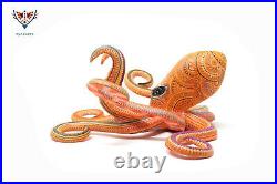 Marakame Oaxaca Alebrije Octopus Nisdo' mrax Hand painted wood carving