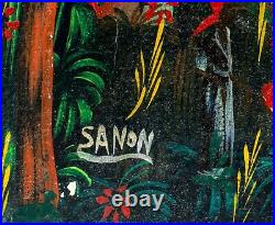 Marceau Sanon, Small Folk Art Painting, Haiti