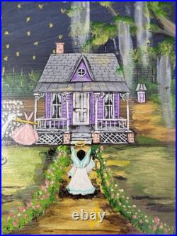 Mary Barwick Primitive Painting Alabama Angels Stork Baby Delivery Folk Art