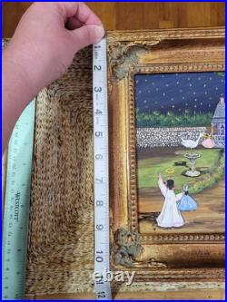 Mary Barwick Primitive Painting Alabama Angels Stork Baby Delivery Folk Art