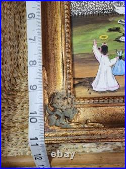 Mary Barwick Primitive Painting Alabama Angels Stork Baby Delivery Folk Art