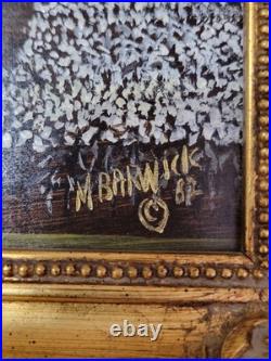 Mary Barwick Primitive Painting Picking Cotton Rocking Baby Alabama Folk Art