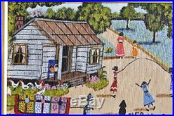 Mary F. Robinson African American Rural Texas Scene Folk Art Artist Painting
