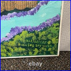 Mary Greene Original Folk Art Painting Running Joy Water Moonshine Southern