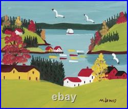 Maud Lewis (Handmade) Signed Oil Painting on Canvas 16x24 in Naive Art