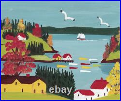 Maud Lewis (Handmade) Signed Oil Painting on Canvas 16x24 in Naive Art