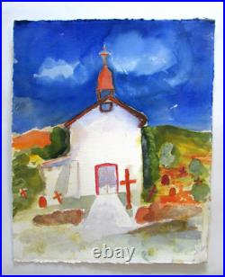 Maureen Freyne Santa Fe Folk Art Painting Canoncito Church New Mexico