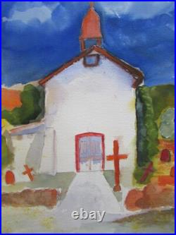 Maureen Freyne Santa Fe Folk Art Painting Canoncito Church New Mexico