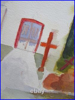 Maureen Freyne Santa Fe Folk Art Painting Canoncito Church New Mexico