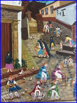 Merle Reivich Mexican Folk Art Patzcuaro, Michoacán Original Acrylic On Canvas