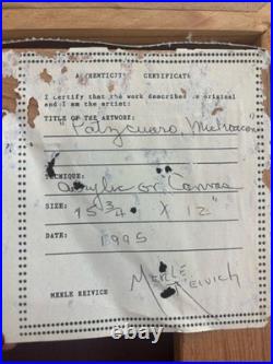 Merle Reivich Mexican Folk Art Patzcuaro, Michoacán Original Acrylic On Canvas