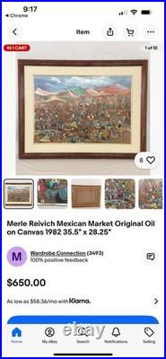 Merle Reivich Mexican Folk Art Patzcuaro, Michoacán Original Acrylic On Canvas