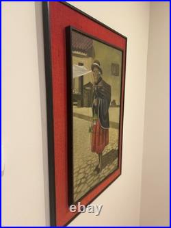 Mesmerizing Mid Century Oil-Peruvian Woman in Andean Attire- Signed by Artist