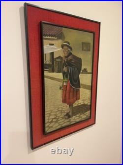 Mesmerizing Mid Century Oil-Peruvian Woman in Andean Attire- Signed by Artist