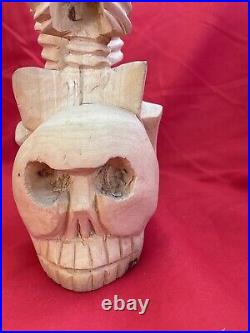 Mexican Folk Art Contortionist Skeletons Oaxacan Florentino Fuentes Wood Carving