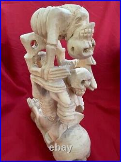 Mexican Folk Art Contortionist Skeletons Oaxacan Florentino Fuentes Wood Carving