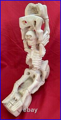 Mexican Folk Art Contortionist Skeletons Oaxacan Florentino Fuentes Wood Carving