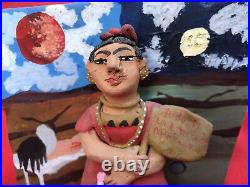 Mexican Folk Art Josefina Aguilar 3-D Ceramic Frida Kahlo Tree Of Hope Painting