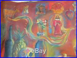 Mexican Folk Art M Hernandez Magical Day Of The Dead Altar Landscape Painting