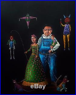 Mexican Painting German Rubio Folk Art Frida Kahlo & Diego Rivera