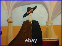 Michael N Oxenham Original Folk Art Mexican Women Fashion Portrait Oil Painting