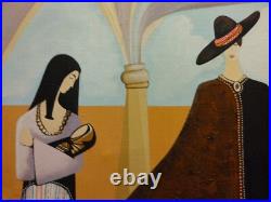 Michael N Oxenham Original Folk Art Mexican Women Fashion Portrait Oil Painting