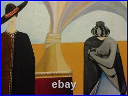 Michael N Oxenham Original Folk Art Mexican Women Fashion Portrait Oil Painting