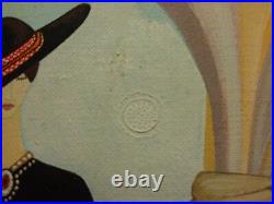 Michael N Oxenham Original Folk Art Mexican Women Fashion Portrait Oil Painting