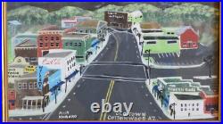 Mick Moreno Folk Art Painting Old Town Cottonwood Jerome AZ Cityscape Framed Mick Moreno Folk Art Painting Old Town Cottonwood Jerome AZ Cityscape Framed
