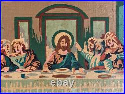Mills Last Supper Original Folk Art Painting Signed Dated 1939 Depression Era