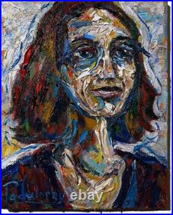 Modern Original Oil? Painting Vintage? Art Signed Portrait Female Buy For Sale Pop