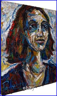 Modern Original Oil? Painting Vintage? Art Signed Portrait Female Buy For Sale Pop