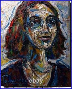 Modern Original Oil? Painting Vintage? Art Signed Portrait Female Buy For Sale Pop
