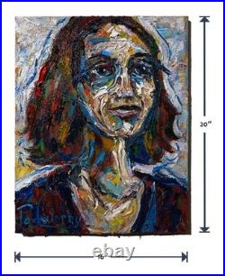 Modern Original Oil? Painting Vintage? Art Signed Portrait Female Buy For Sale Pop