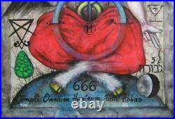 Modern contemporary art painting canvas figurative baphomet satan devil lucifer