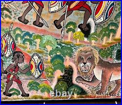 Mohamed Charinda Tanzania Africa African Trible Kilimanjaro Folk Art Painting