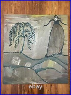 Moody Outsider Art Ghost Painting Folk Mourning