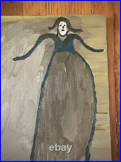 Moody Outsider Art Ghost Painting Folk Mourning