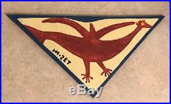 Mose T Tolliver Folk Art Painting Red Bird or Dragon Wood, Original, Signed