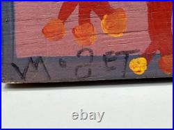 Mose Tolliver Mose T Alabama Folk Art Painting Wood Red Tico Bird 10 x 7.5